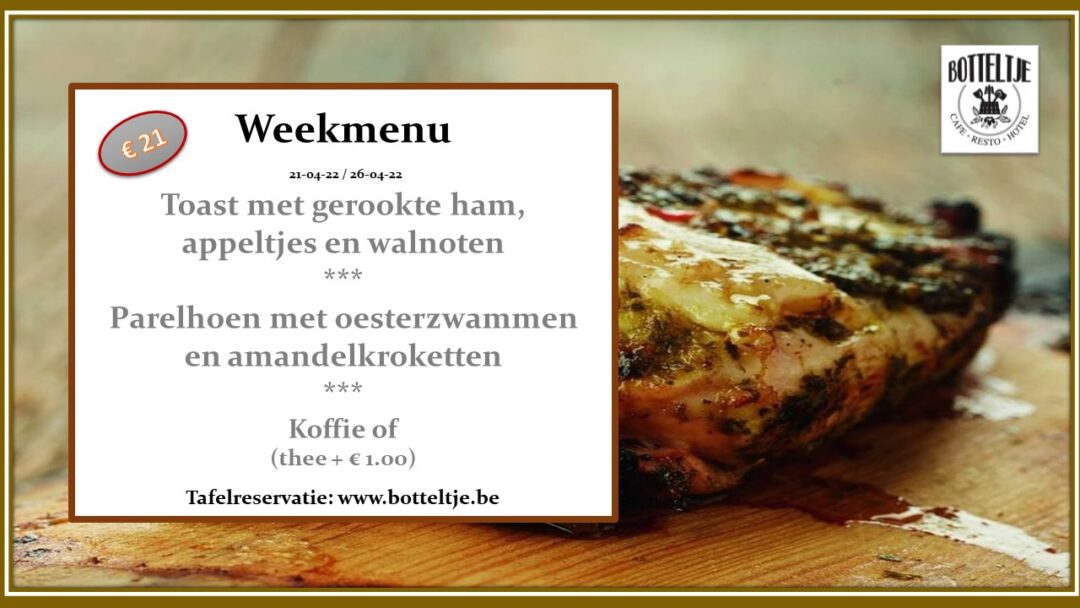 week menu café Botteltje oostende