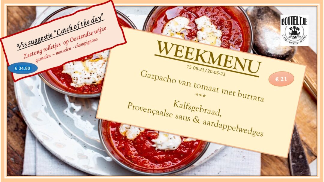 week menu cafe botteltje oostende vissuggestie